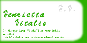 henrietta vitalis business card